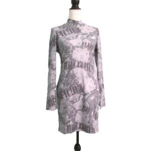 Urban Revivo Mini Dress in All-Over Gray Print-XL-NWOT